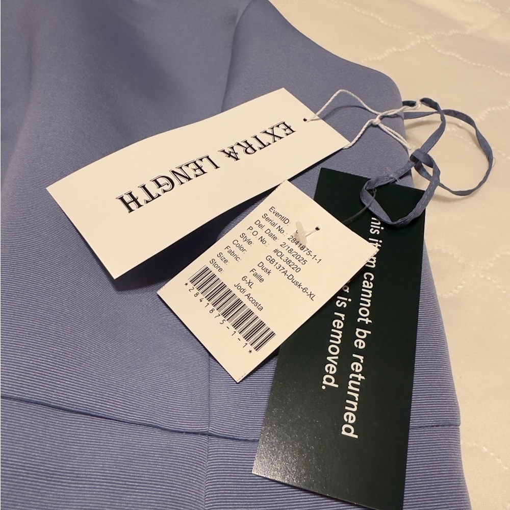 Amsale Blue Halter Neck Sheath Dress - size 6 extra length - NEW with tags - Picture 5 of 5